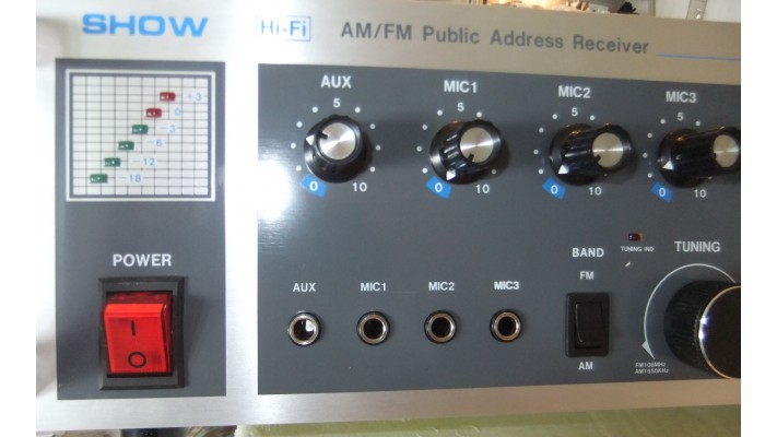 Show SA-1200RC pa amplifier with built-in tuner for commercial application.